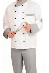 Beyaz Gri Hakim Yaka Aşçı Takımı