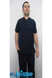 Lacivert Muska Yaka Hemşire Forması