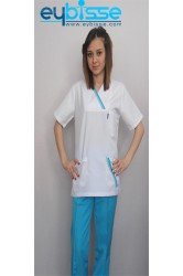 Turkuaz Zarf Yaka Hemşire Forması